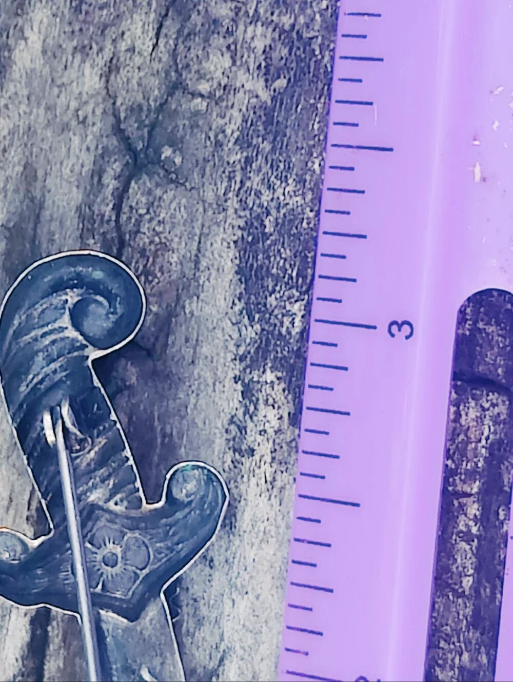 🗡️ Vintage Sterling Scimitar Sword Brooch
